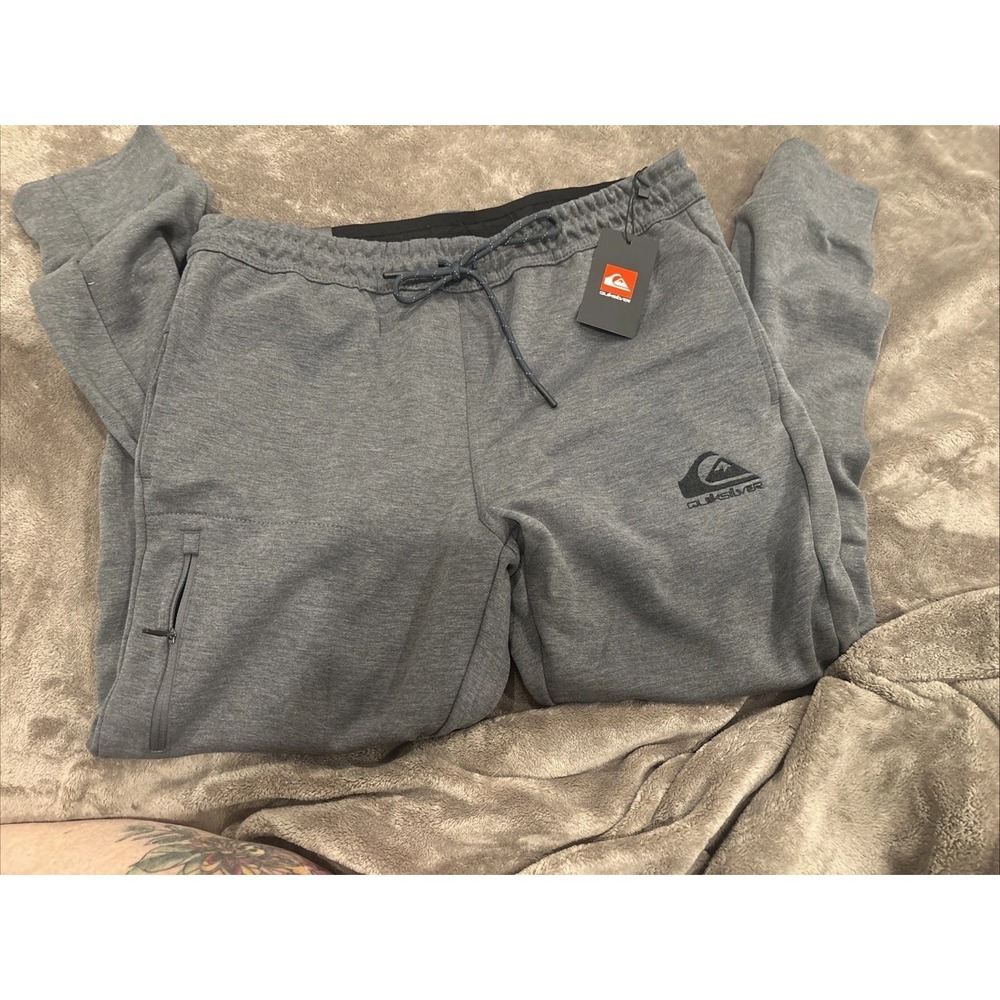 Quicksilver Mesh DryFlight Fleece Knit Jogger Charcoal Gray Mens NWT  Sz L